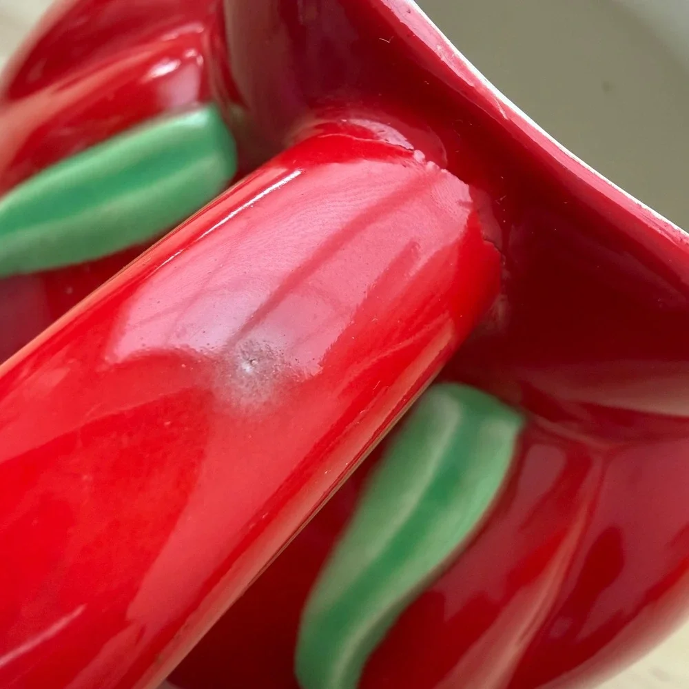 Vintage 50s The Pantry Parade Red Tomato Tilt Ball Pitcher‎ Jug